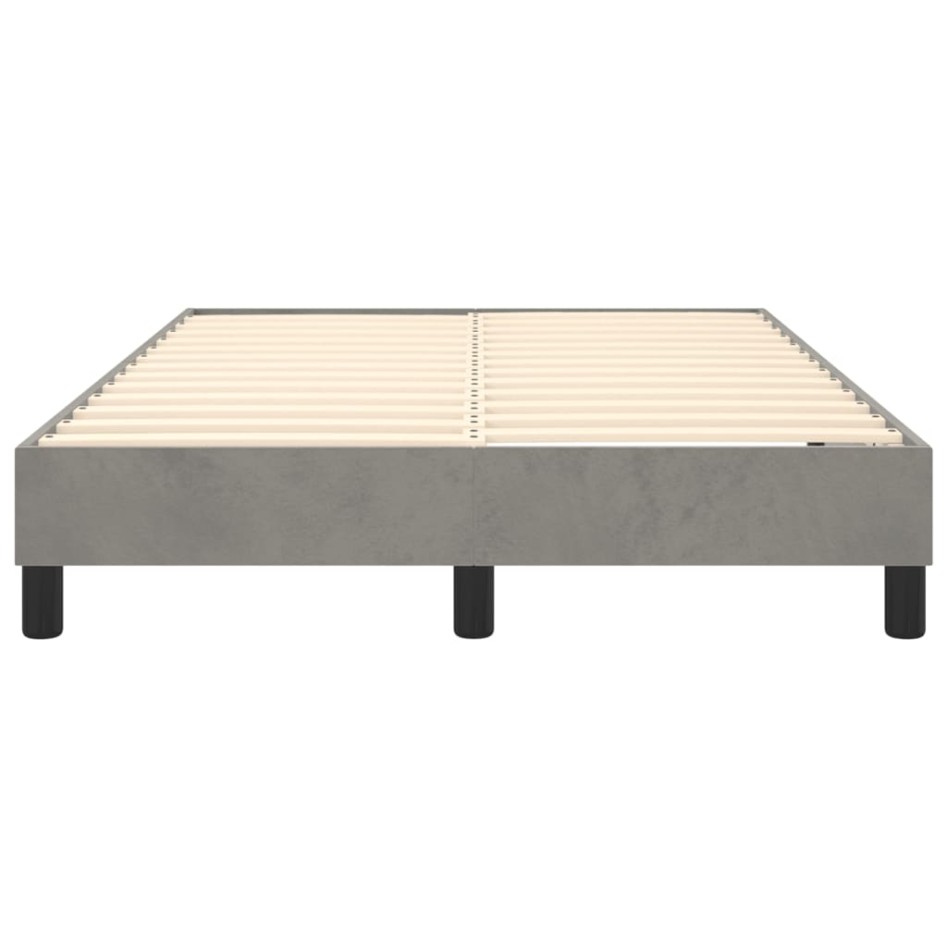 Estructura de cama box spring terciopelo gris claro 120x200