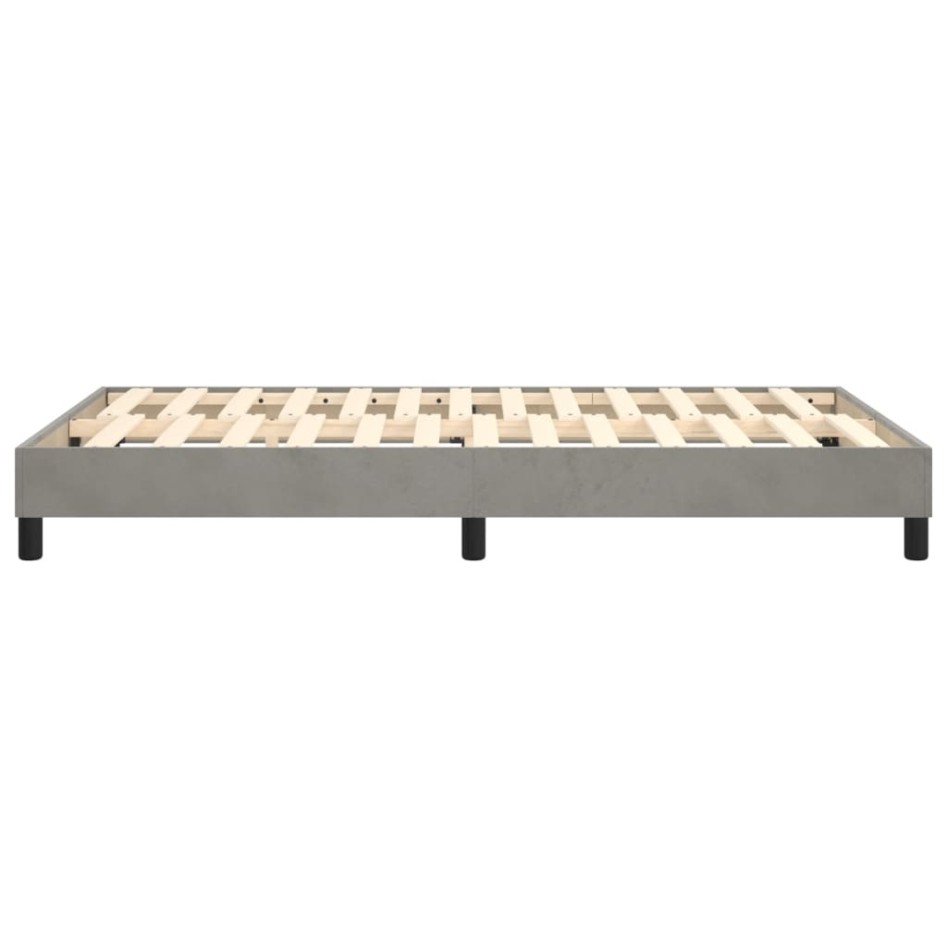 Estructura de cama box spring terciopelo gris claro 120x200