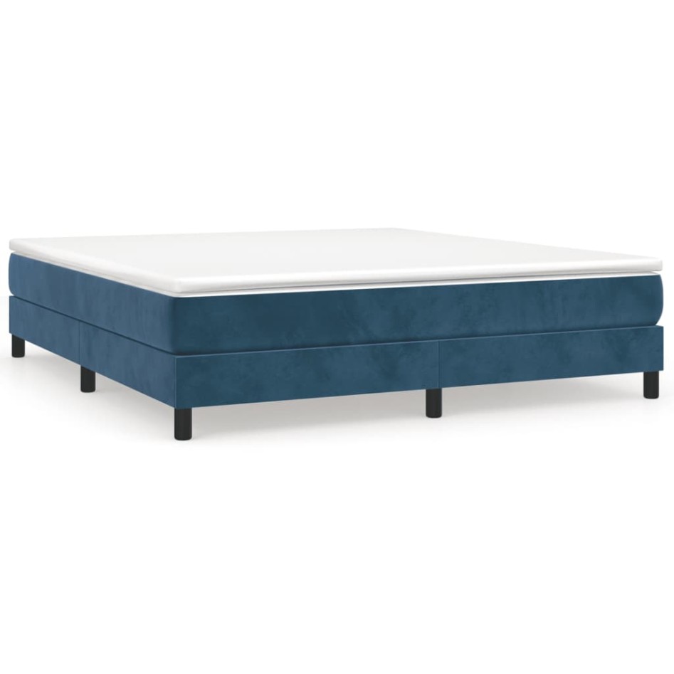Estructura de cama box spring terciopelo azul oscuro 180x200