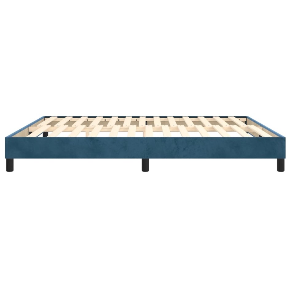 Estructura de cama box spring terciopelo azul oscuro 180x200