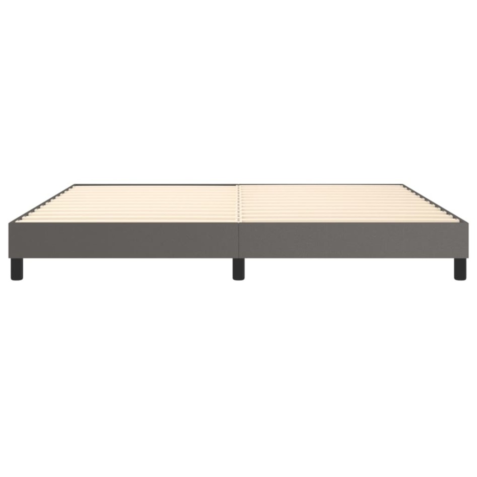 Estructura de cama box spring cuero sintético gris 200x200