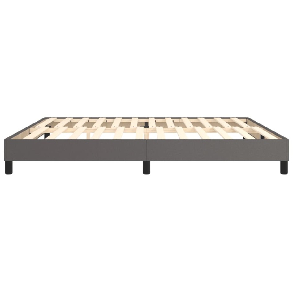 Estructura de cama box spring cuero sintético gris 200x200