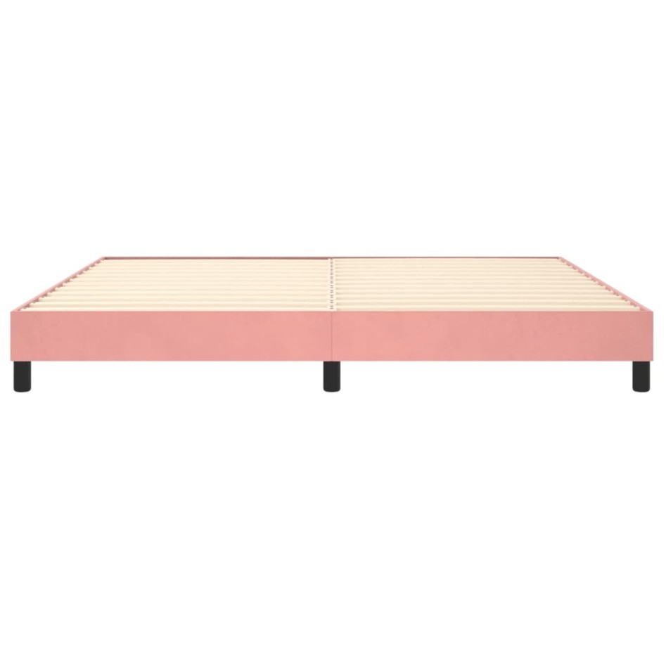 Estructura de cama box spring terciopelo rosa 200x200