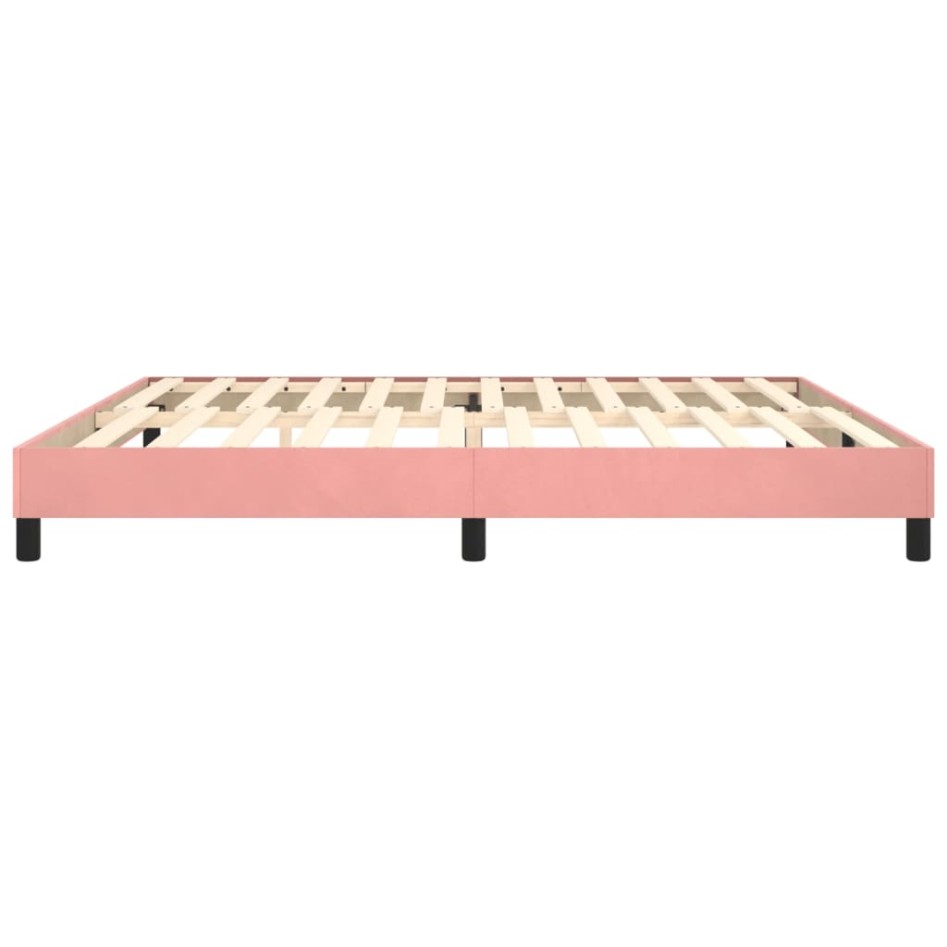 Estructura de cama box spring terciopelo rosa 200x200