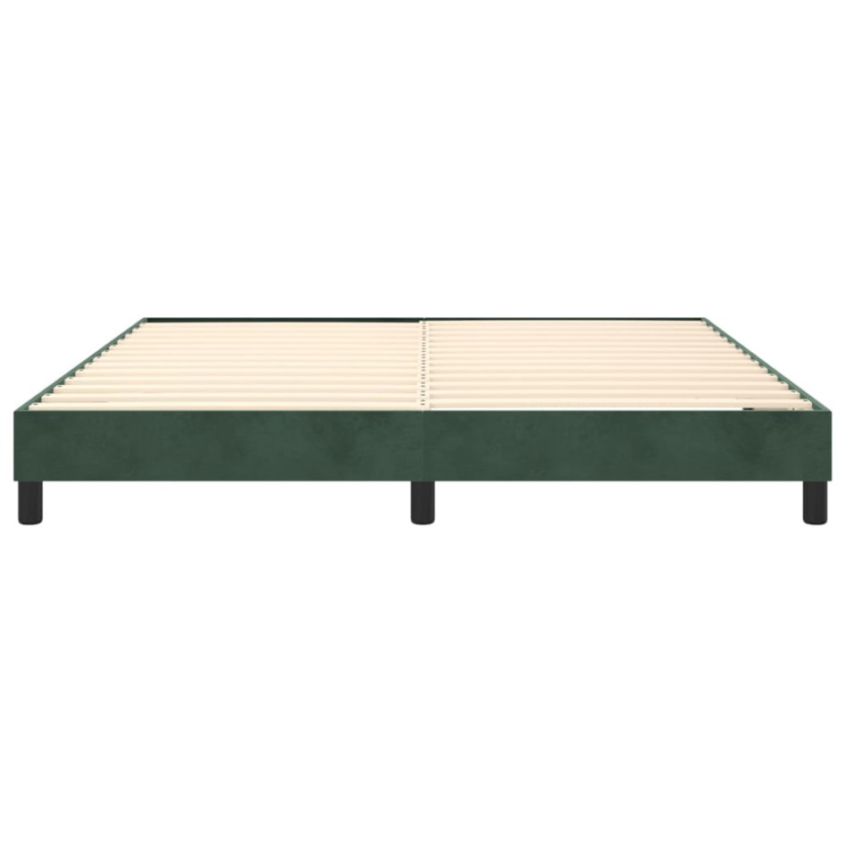 Estructura de cama box spring terciopelo verde oscuro