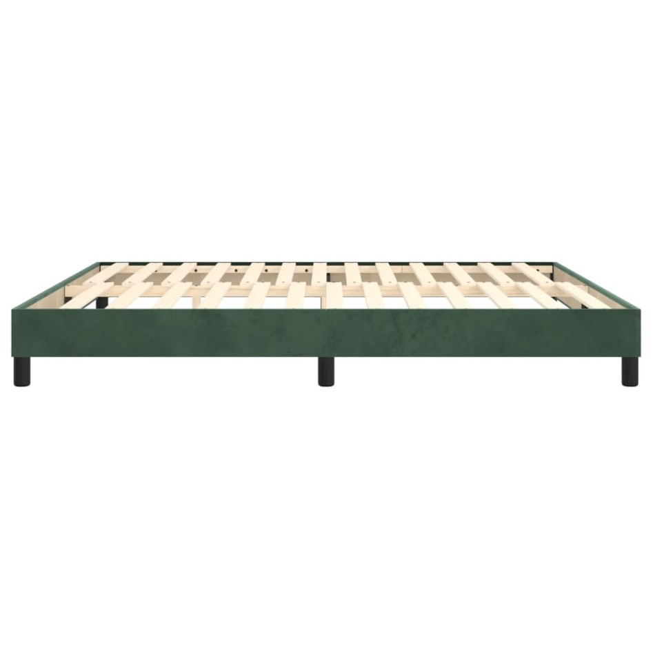 Estructura de cama box spring terciopelo verde oscuro