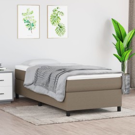 Estructura de cama box spring tela gris taupe 80x200