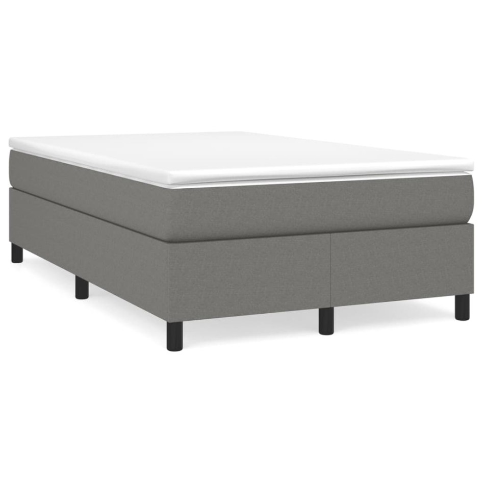 Estructura de cama box spring tela gris oscuro 120x200