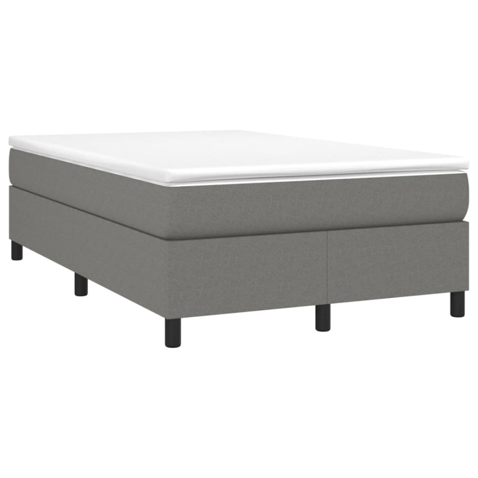 Estructura de cama box spring tela gris oscuro 120x200