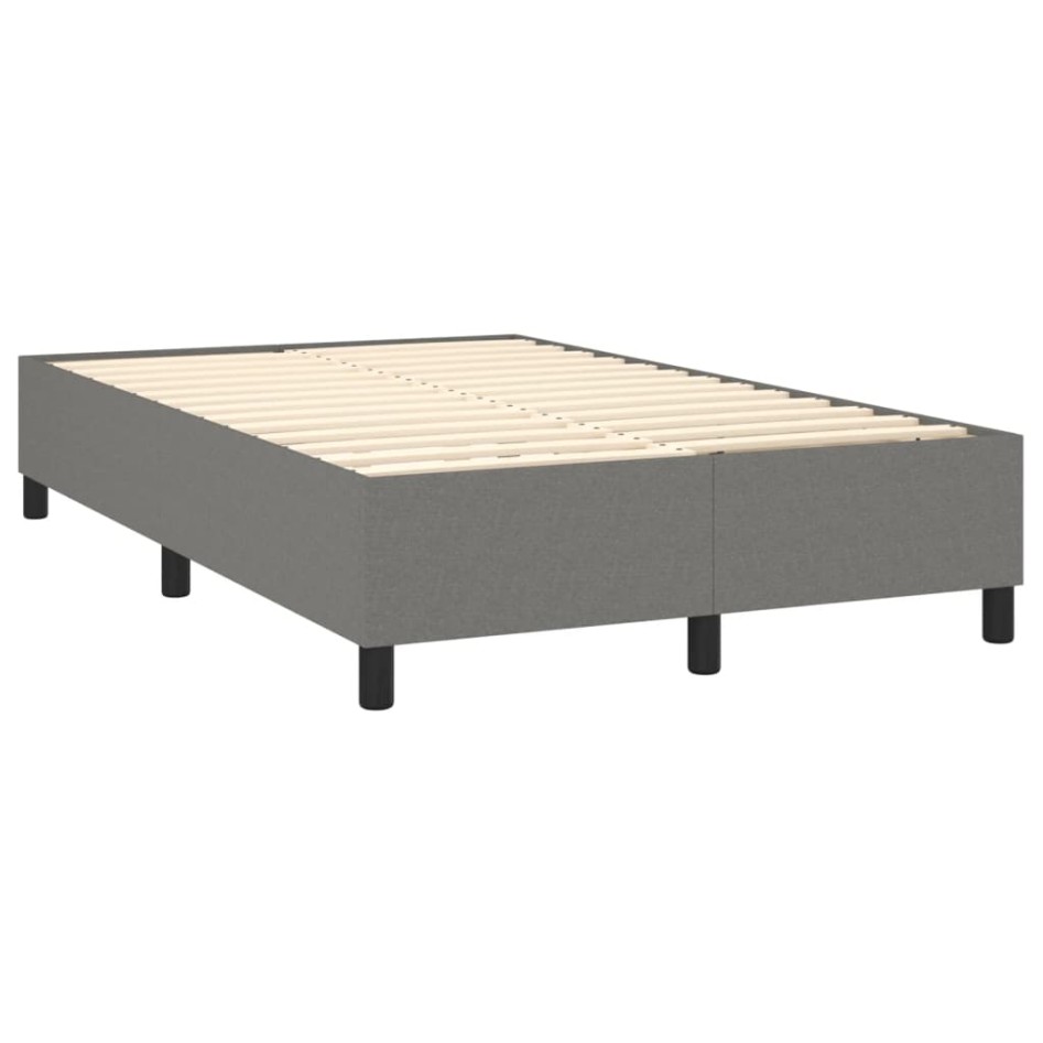Estructura de cama box spring tela gris oscuro 120x200