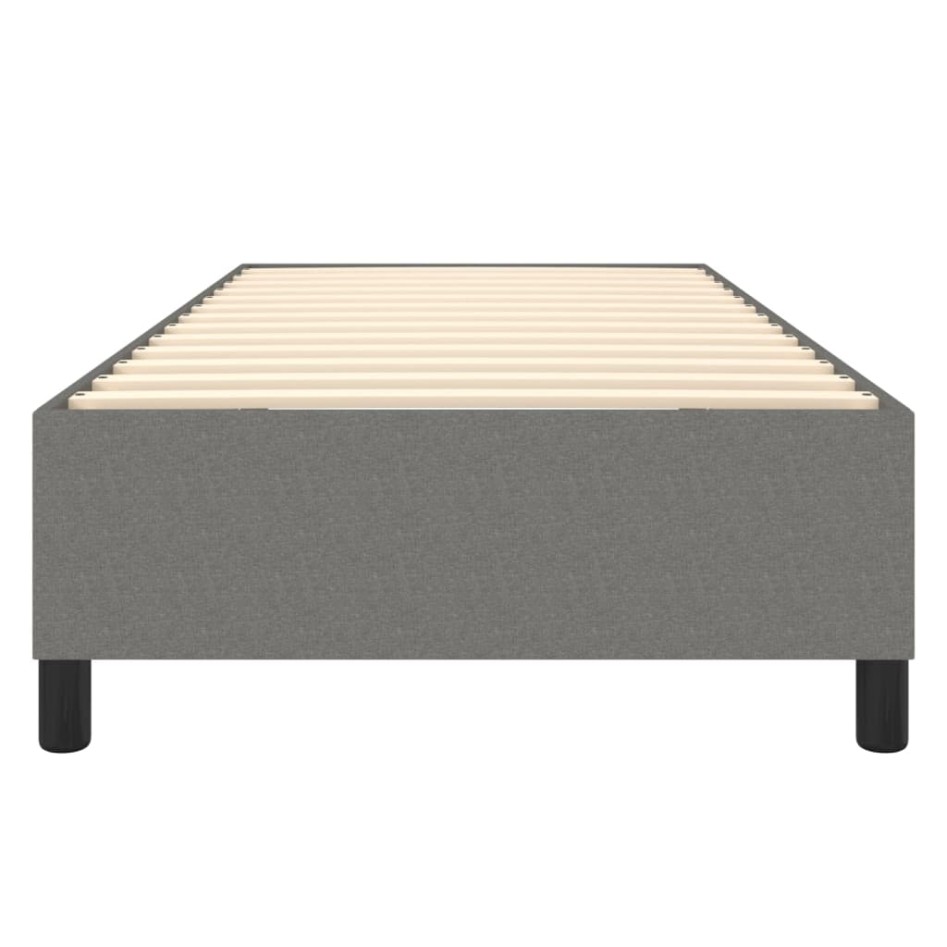 Estructura de cama box spring tela gris oscuro 100x200
