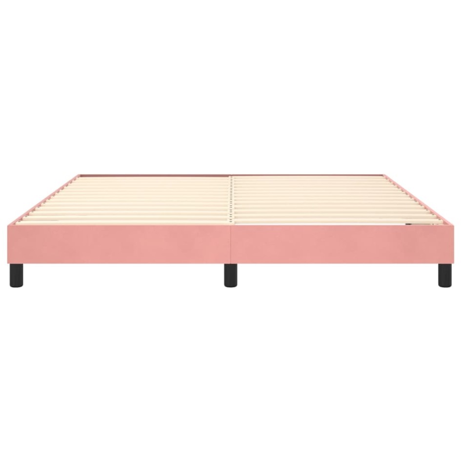 Estructura de cama box spring terciopelo rosa 160x200