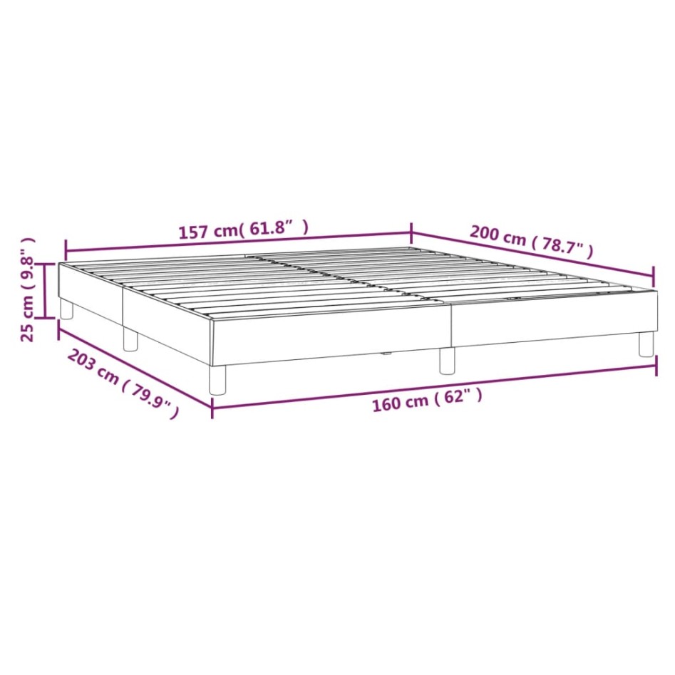 Estructura de cama box spring terciopelo rosa 160x200