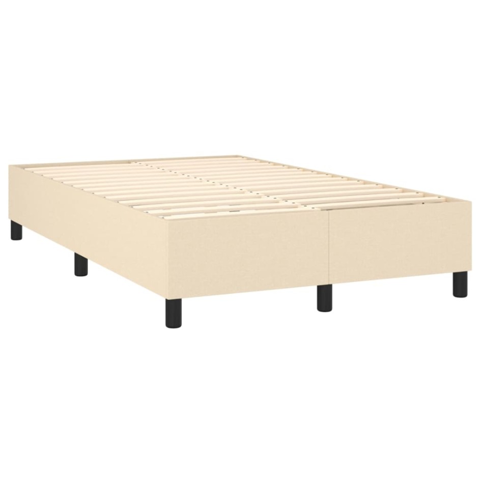 Estructura de cama box spring tela color crema 120x200