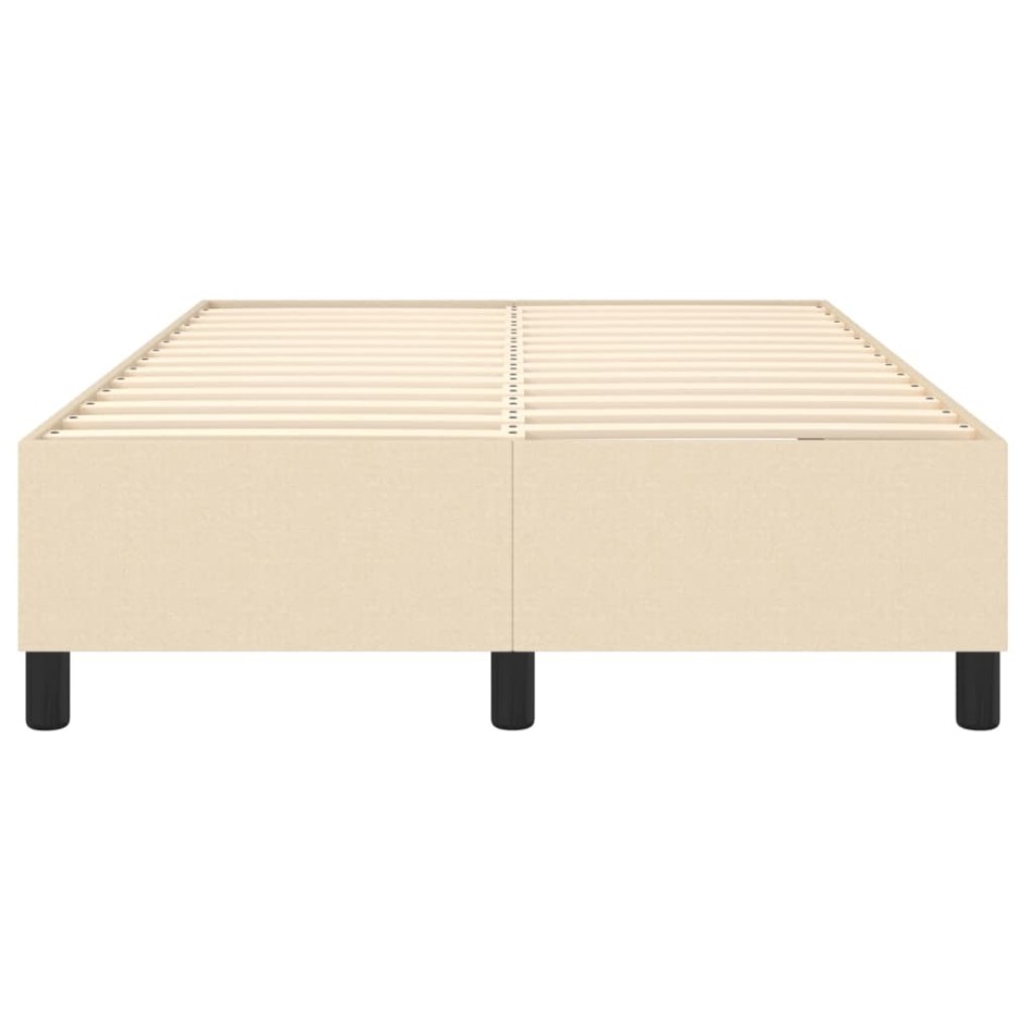 Estructura de cama box spring tela color crema 120x200