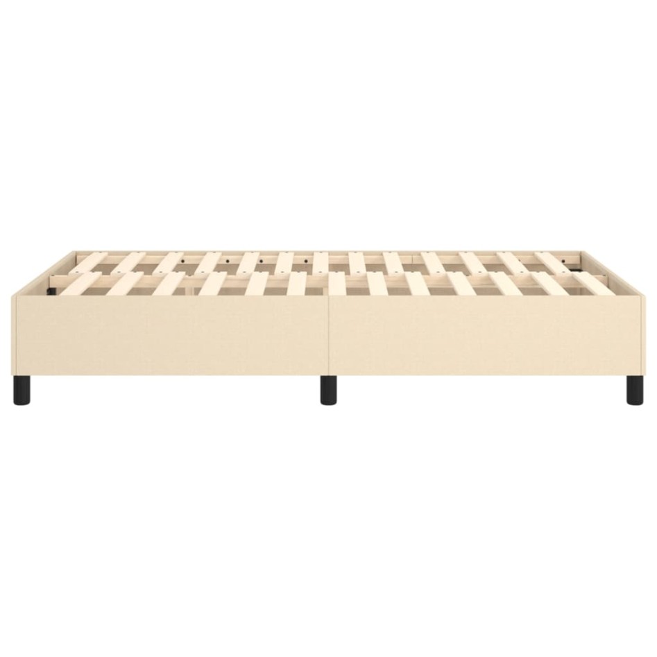 Estructura de cama box spring tela color crema 120x200