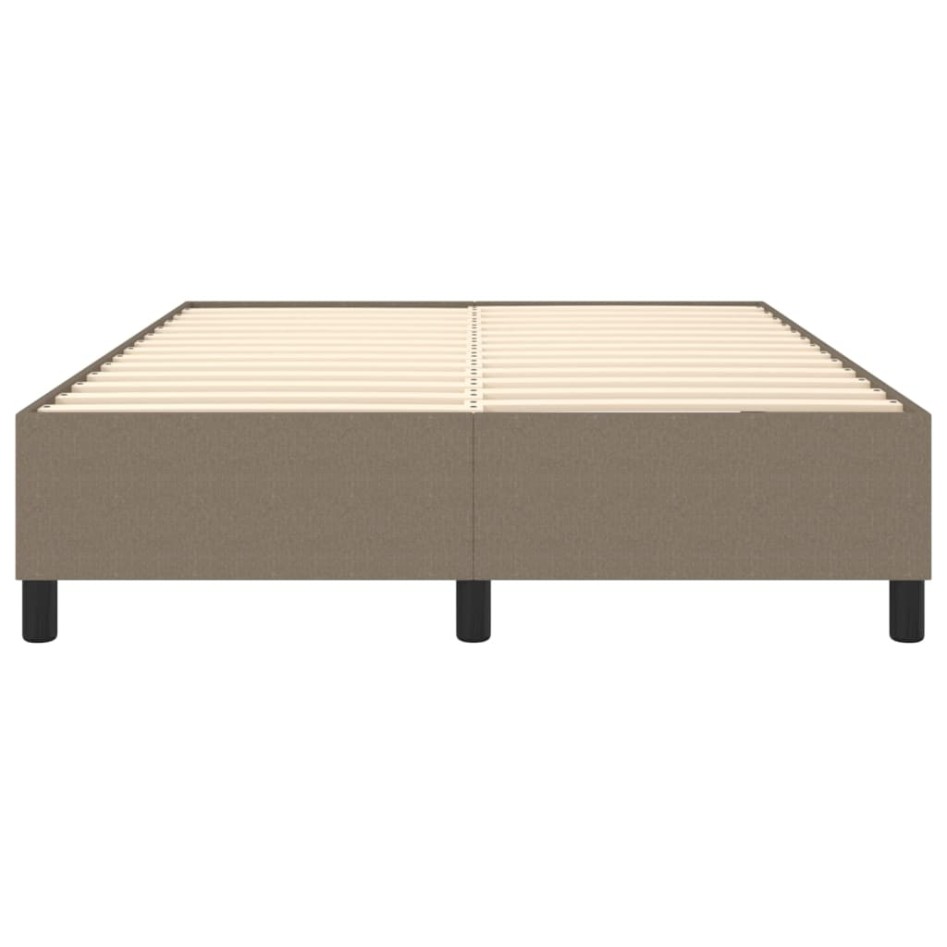 Estructura de cama box spring tela gris taupe 140x190