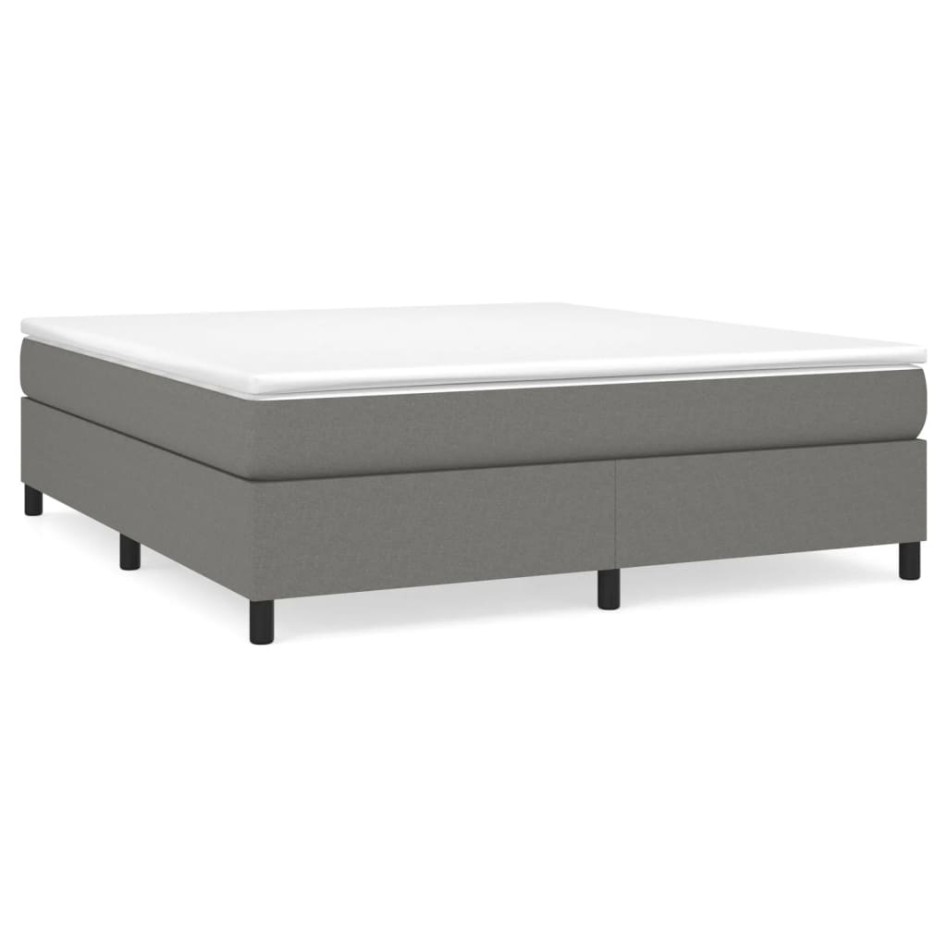 Estructura de cama box spring tela gris oscuro 180x200