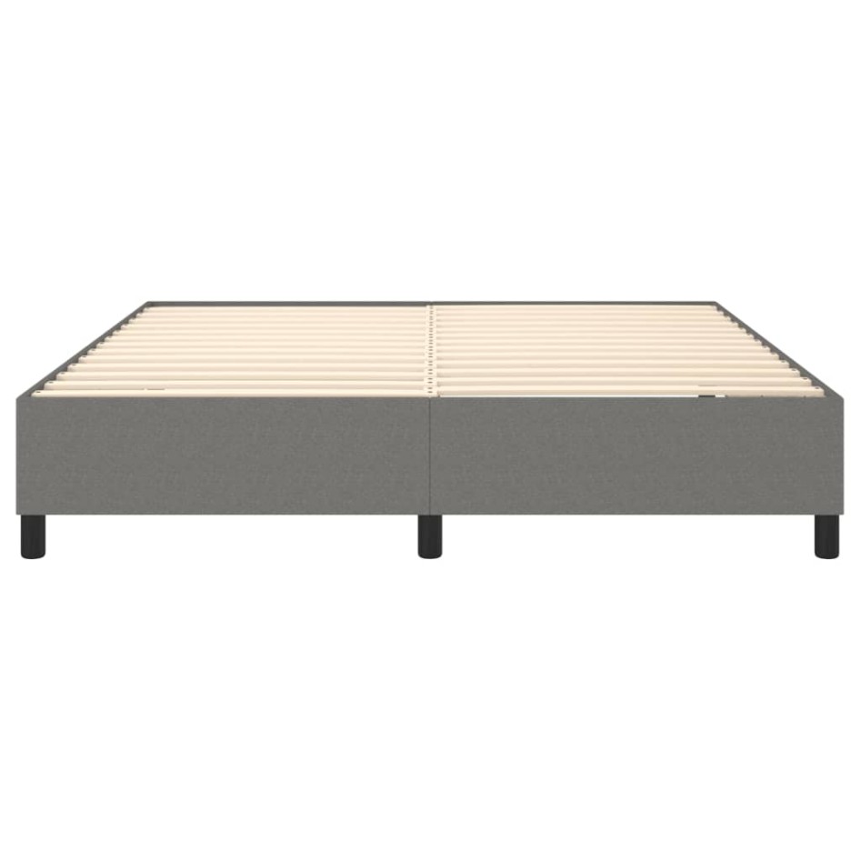 Estructura de cama box spring tela gris oscuro 180x200