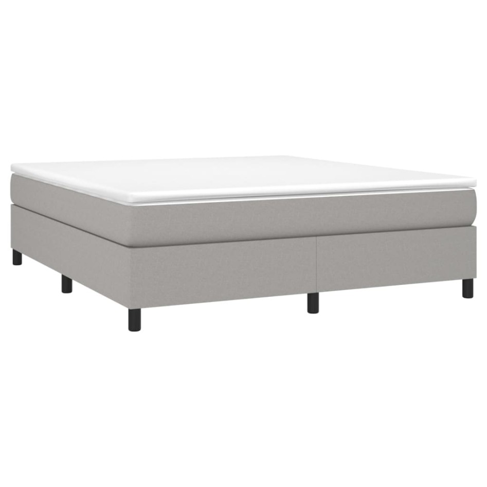 Estructura de cama box spring tela gris claro 160x200