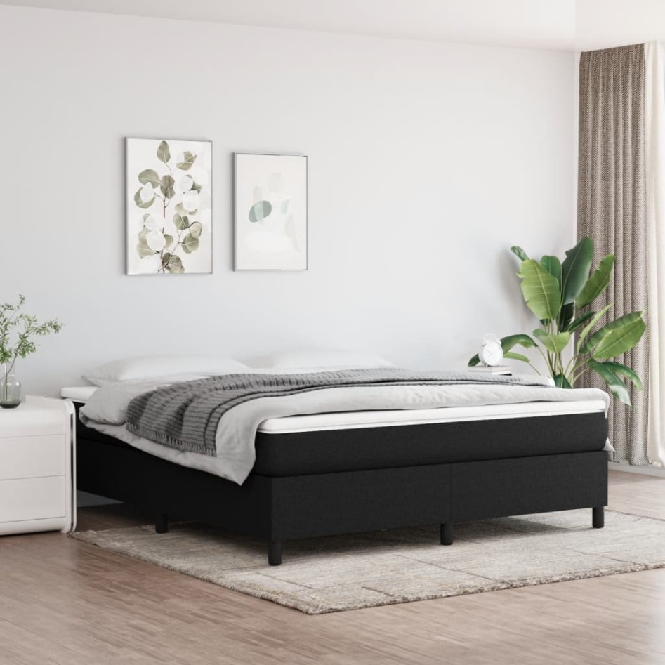 Estructura de cama box spring tela negro 160x200