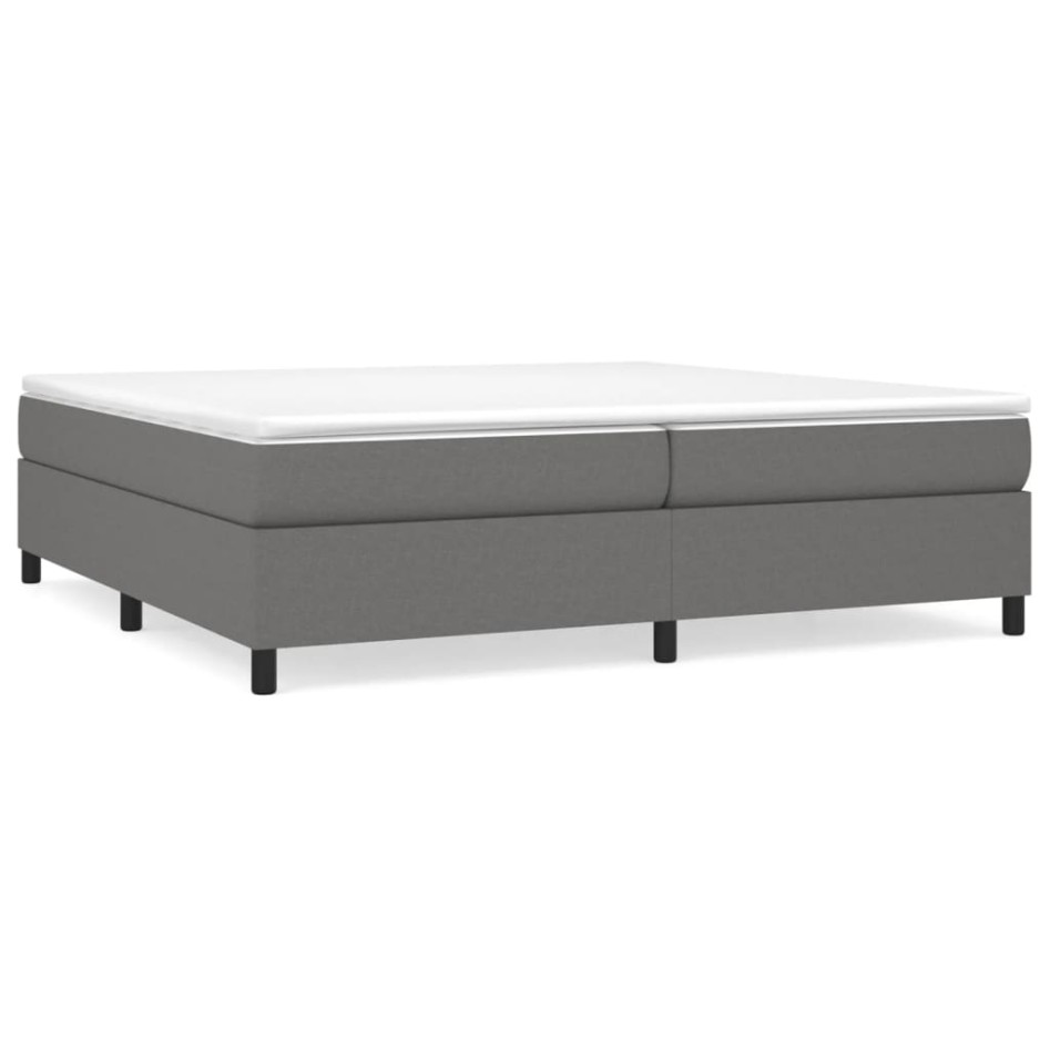 Estructura de cama box spring tela gris oscuro 200x200