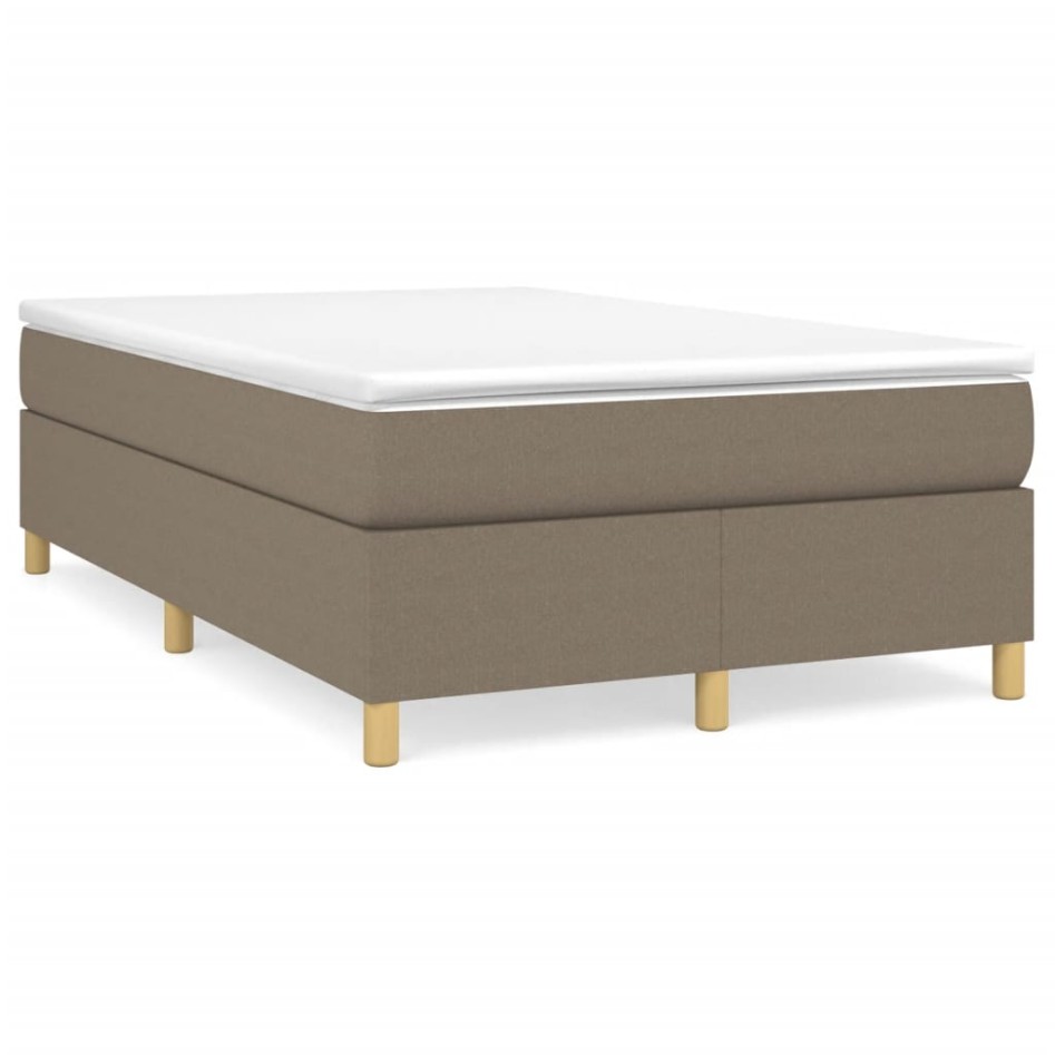Estructura de cama box spring tela gris taupe 120x200