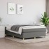 Estructura de cama box spring tela gris oscuro 140x190