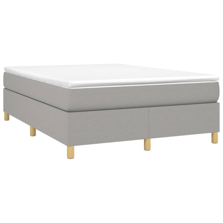 Estructura de cama box spring tela gris claro 140x200
