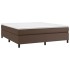 Estructura de cama box spring cuero sintético marrón 180x200