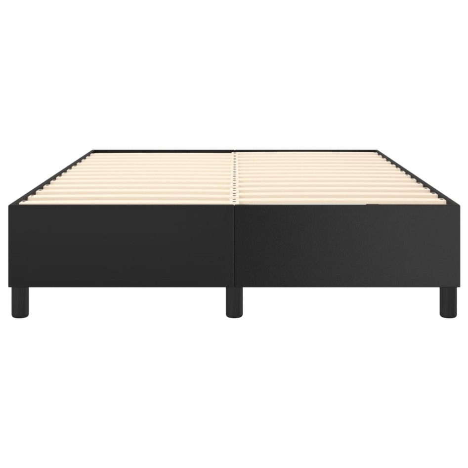 Estructura de cama box spring cuero sintético negro 140x190