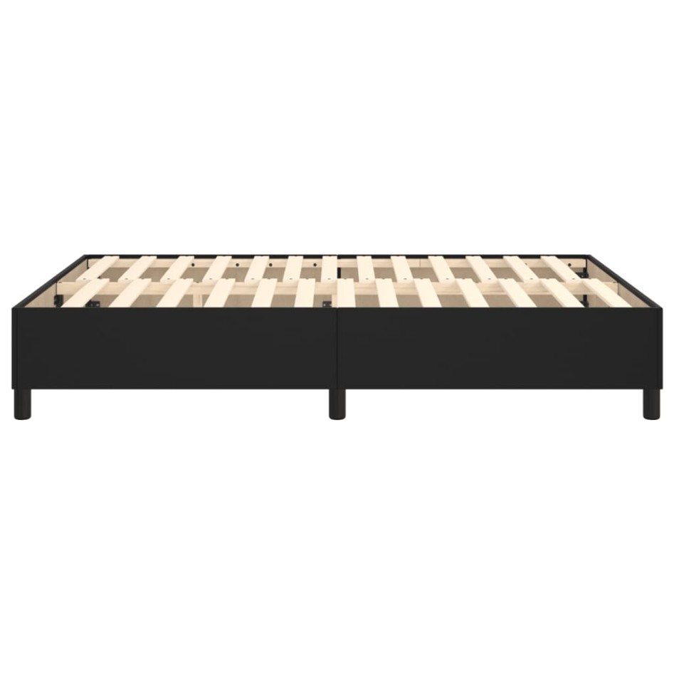 Estructura de cama box spring cuero sintético negro 140x190