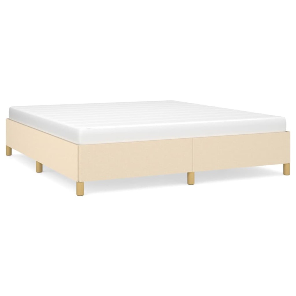 Estructura de cama box spring tela color crema 180x200