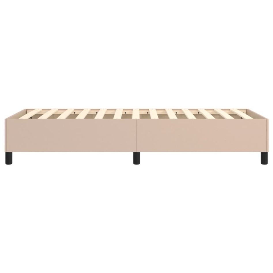 Estructura cama box spring cuero sintético capuchino 90x190