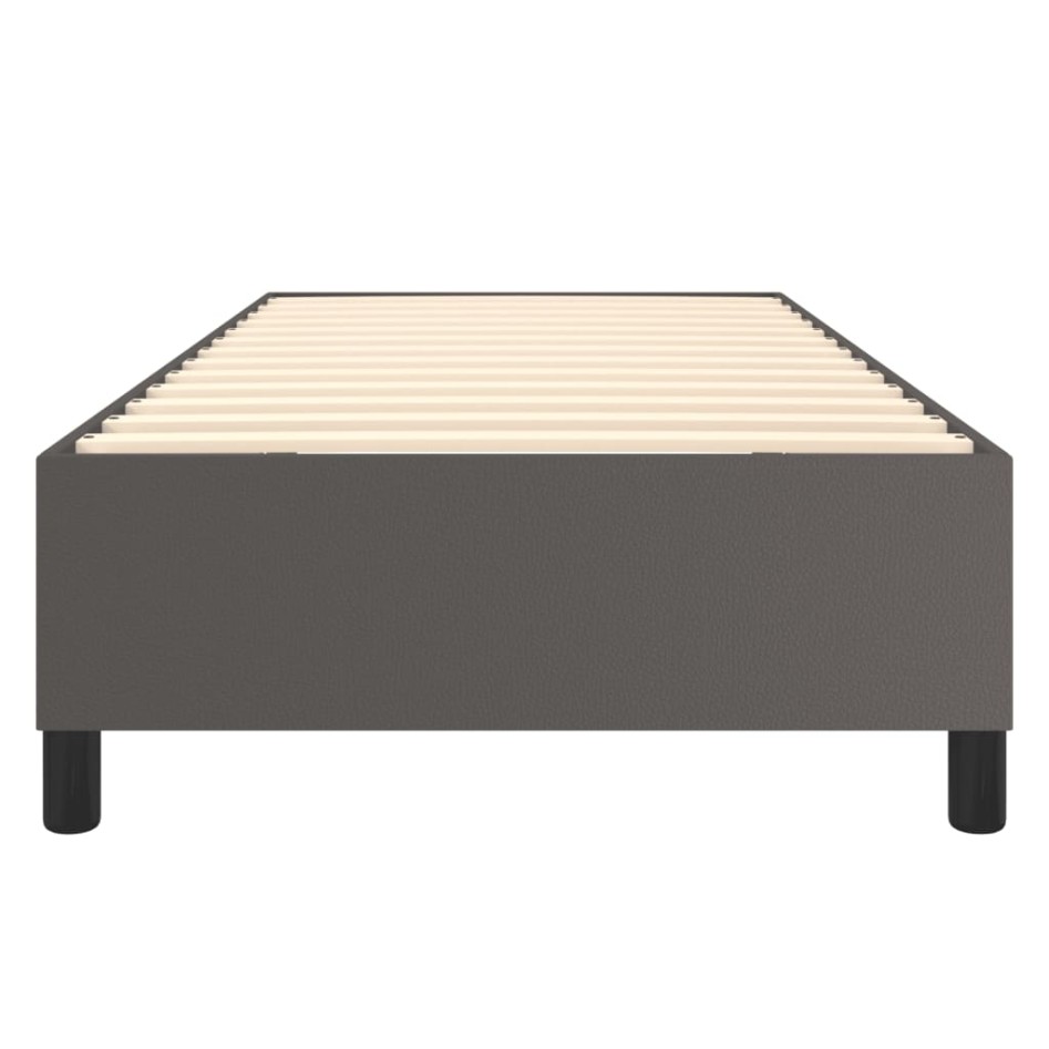 Estructura de cama box spring cuero sintético gris 80x200