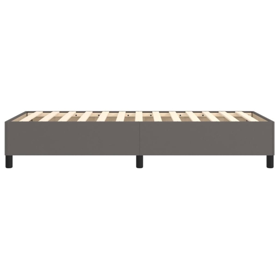 Estructura de cama box spring cuero sintético gris 80x200