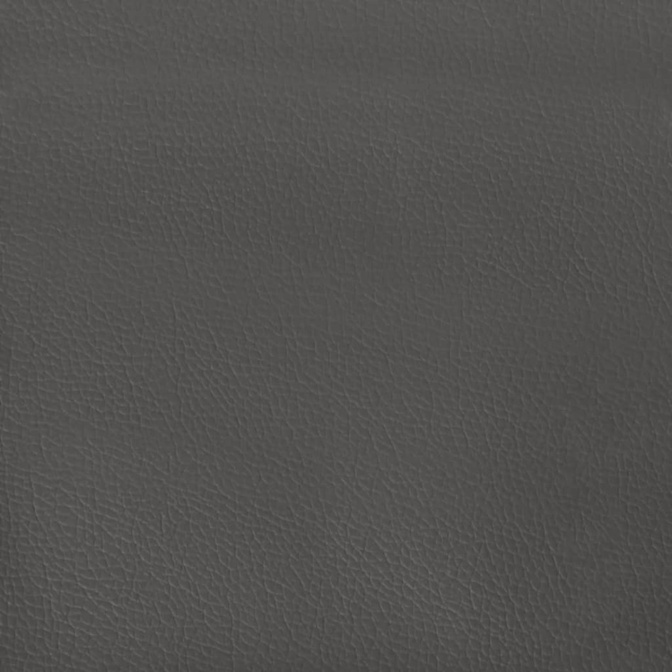 Estructura de cama box spring cuero sintético gris 80x200