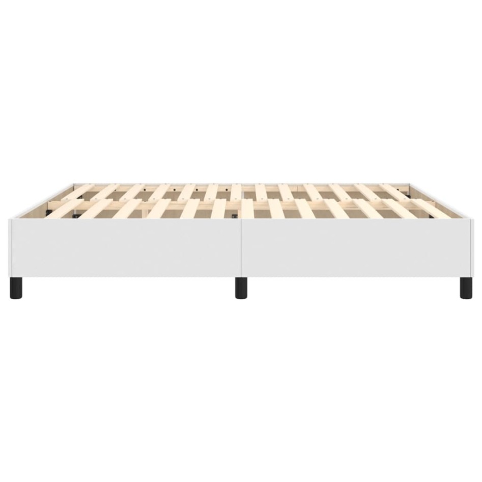 Estructura de cama box spring cuero sintético blanco 180x200