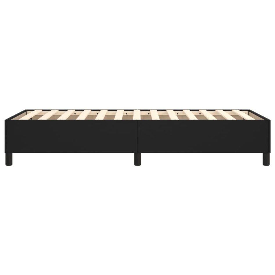 Estructura de cama box spring cuero sintético negro 90x190