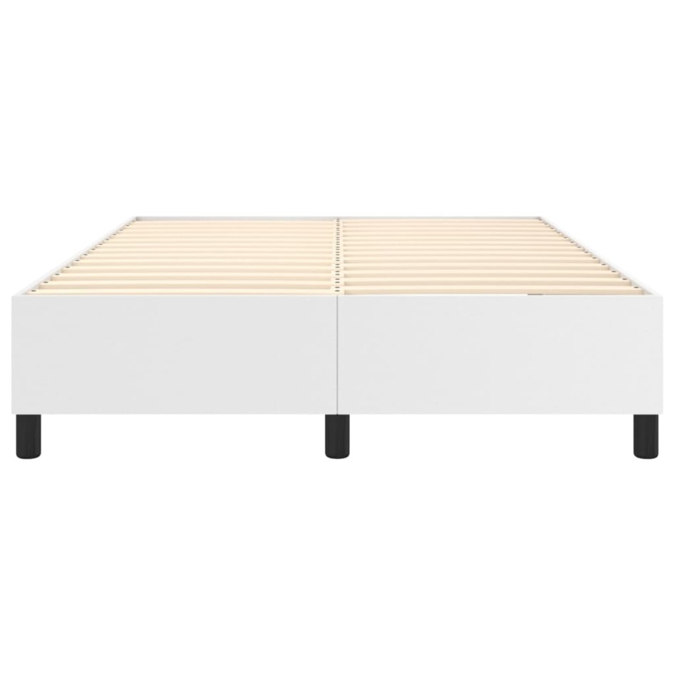 Estructura de cama box spring cuero sintético blanco 140x200