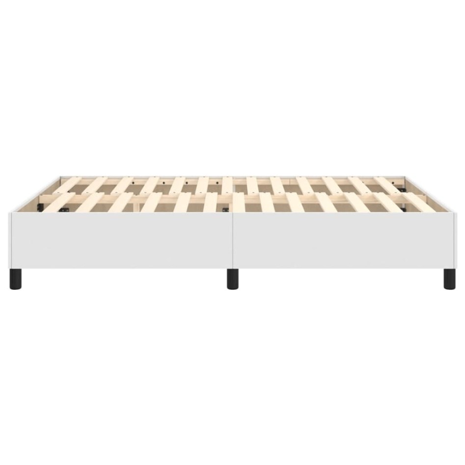 Estructura de cama box spring cuero sintético blanco 140x200