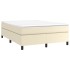 Estructura de cama box spring cuero sintético crema 140x190