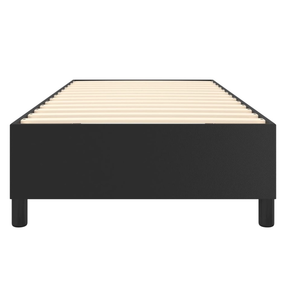 Estructura de cama box spring cuero sintético negro 100x200