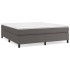 Estructura de cama box spring cuero sintético gris 160x200