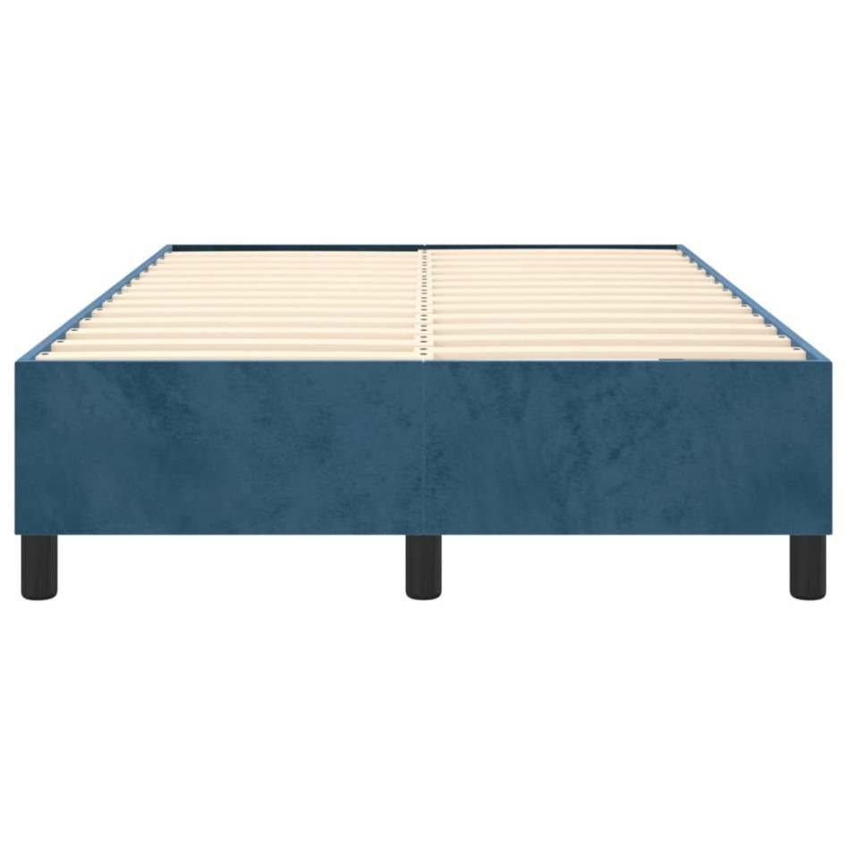 Estructura de cama box spring terciopelo azul oscuro 120x200