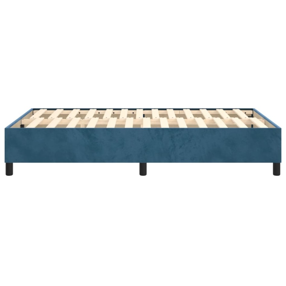 Estructura de cama box spring terciopelo azul oscuro 120x200