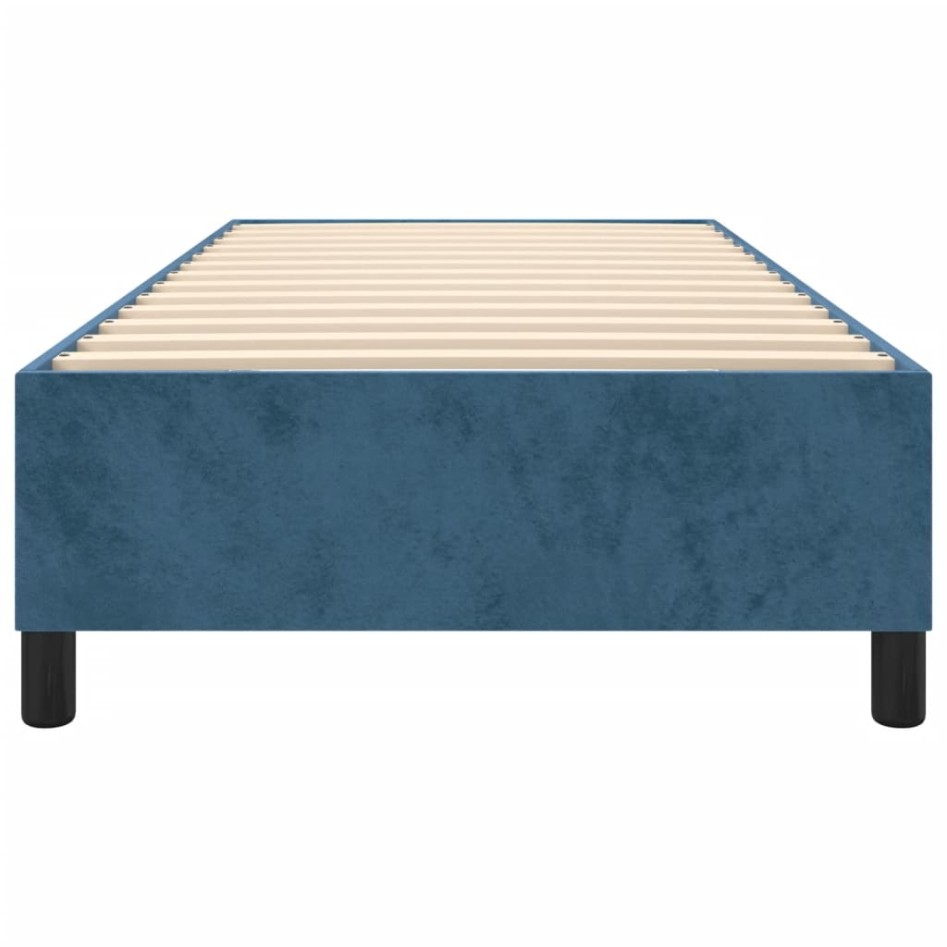 Estructura de cama box spring terciopelo azul oscuro 100x200