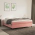 Estructura de cama box spring terciopelo rosa 160x200