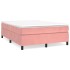 Estructura de cama box spring terciopelo rosa 140x190