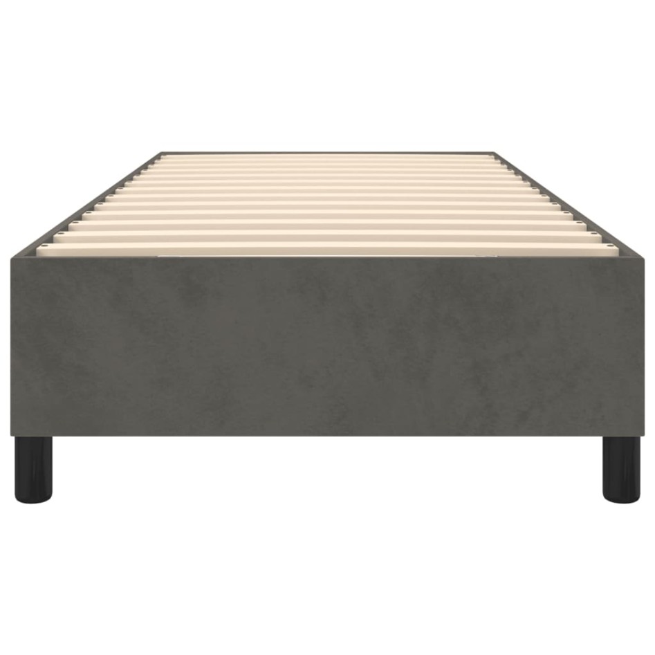 Estructura de cama box spring terciopelo gris oscuro 90x190